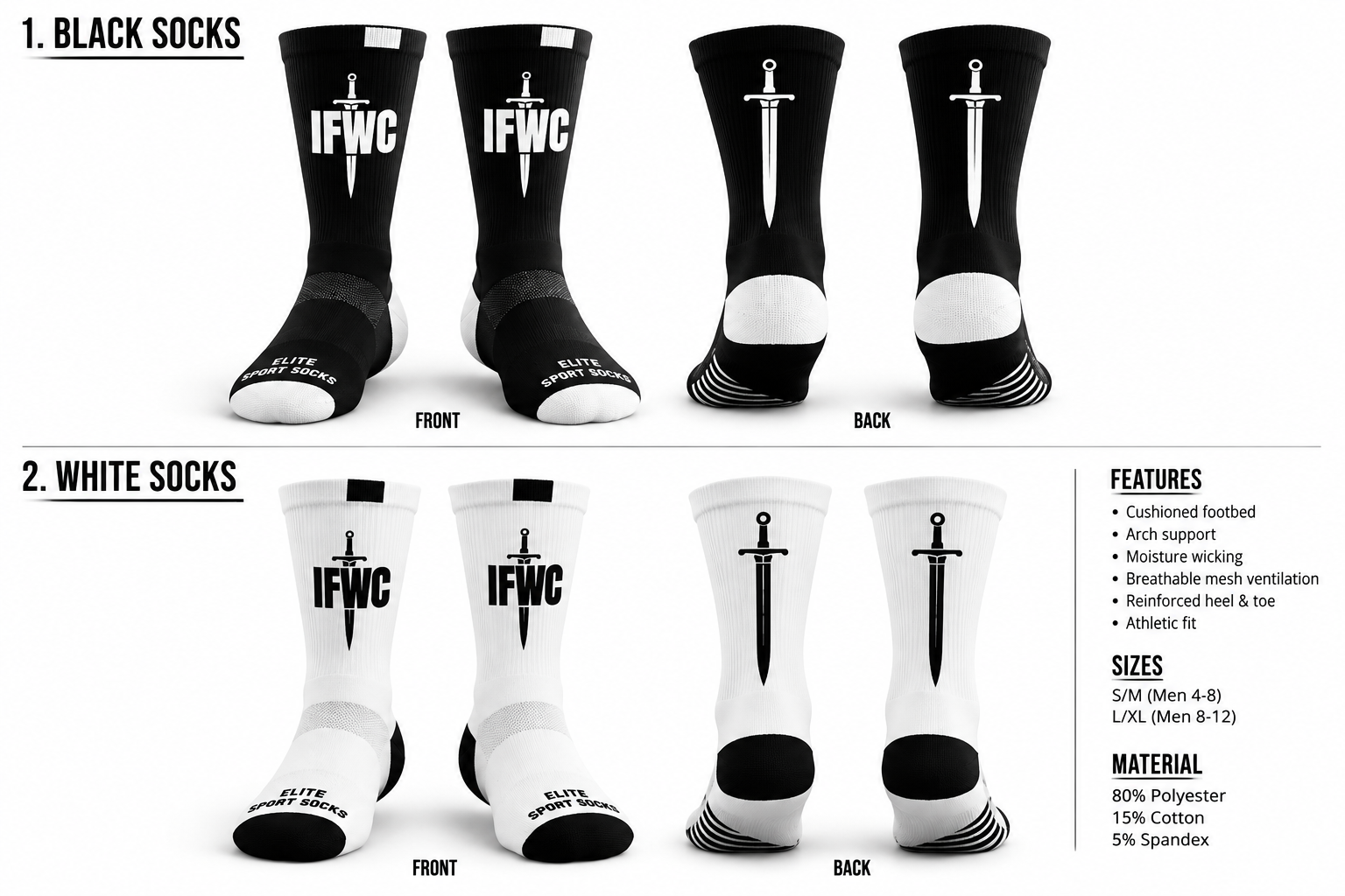 IFWC Forge Custom Crew Socks - Image 3
